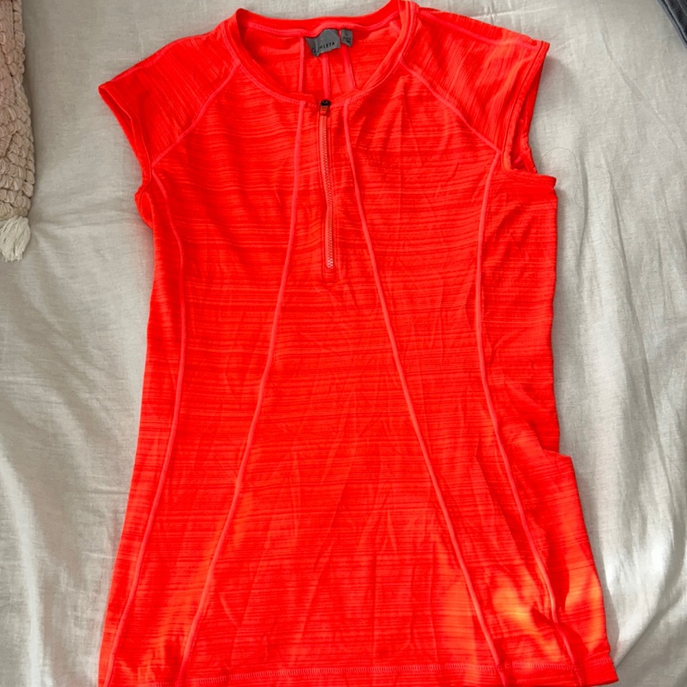 Womens orange Athleta biker tank top